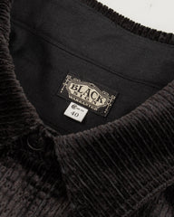 Black Sign 1930s Shining Cord Solder Shirt - Silky Black - Standard & Strange
