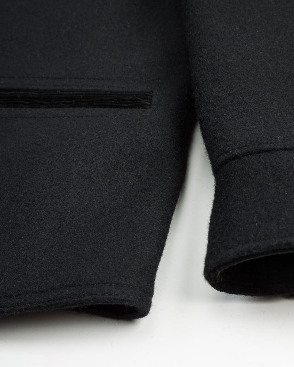 Black Sign 1930s Wool Melton Duce Coat - Midnight Black - Standard & Strange