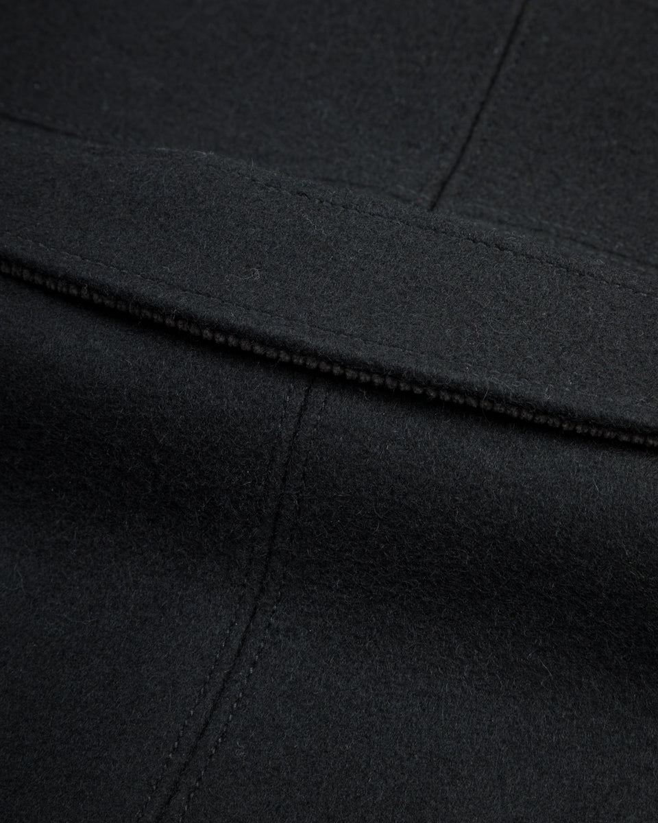 Black Sign 1930s Wool Melton Duce Coat - Midnight Black - Standard & Strange