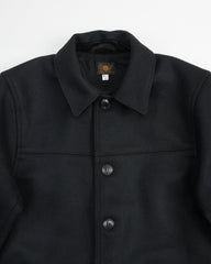 Black Sign 1930s Wool Melton Duce Coat - Midnight Black - Standard & Strange