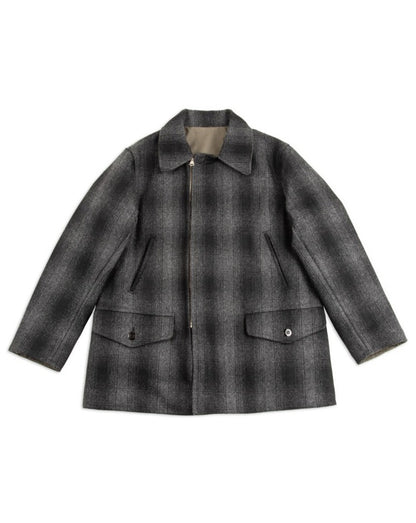 Black Sign 1940s 2-Way Field Jacket - Rat Gray Ombre Check - Standard & Strange