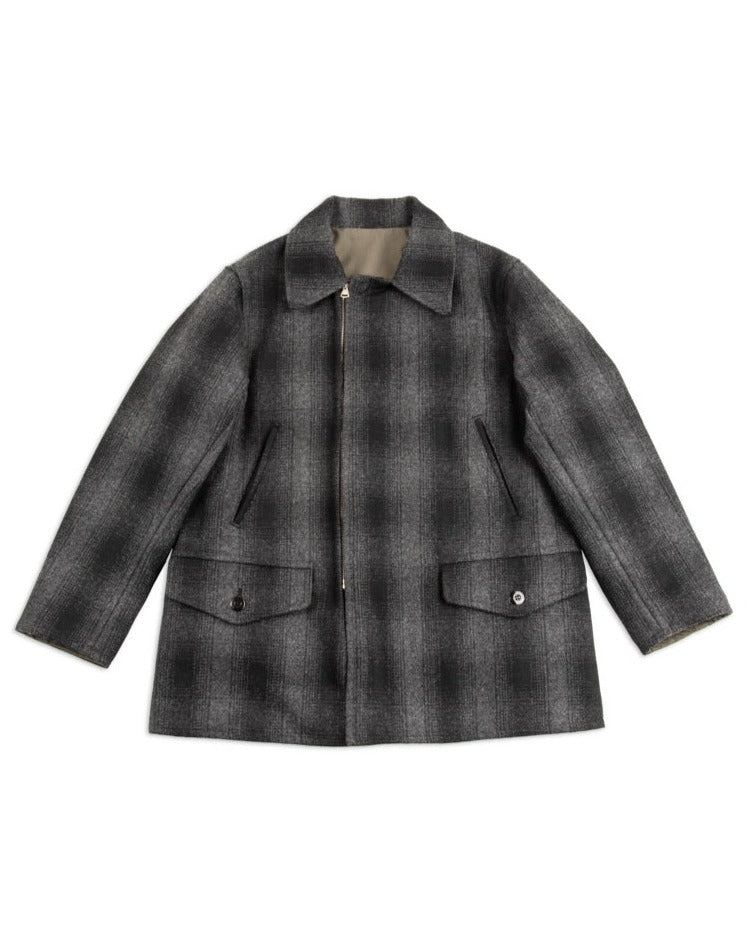 Black Sign 1940s 2-Way Field Jacket - Rat Gray Ombre Check - Standard & Strange