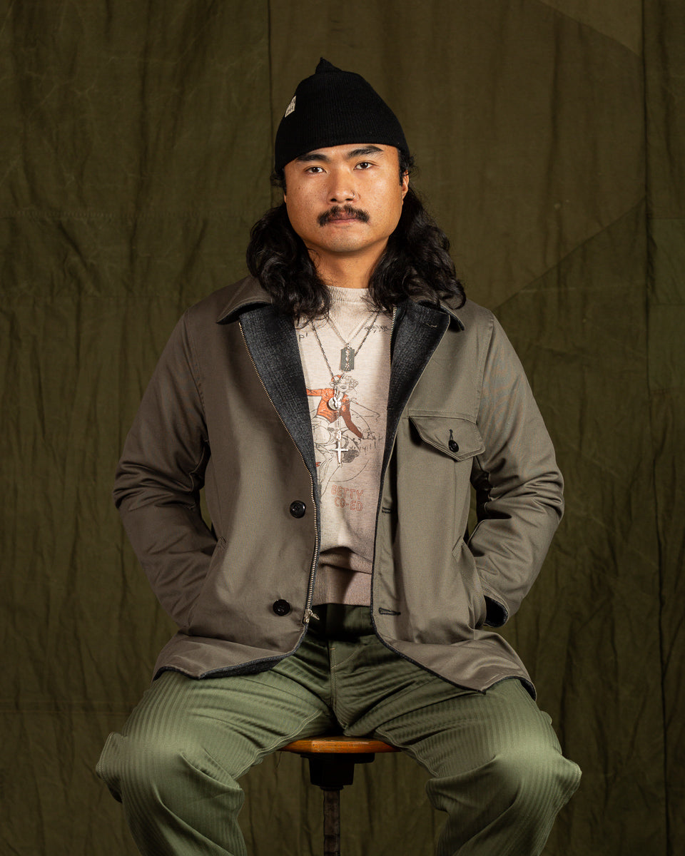 Black Sign 1940s 2-Way Field Jacket - Rat Gray Ombre Check - Standard & Strange