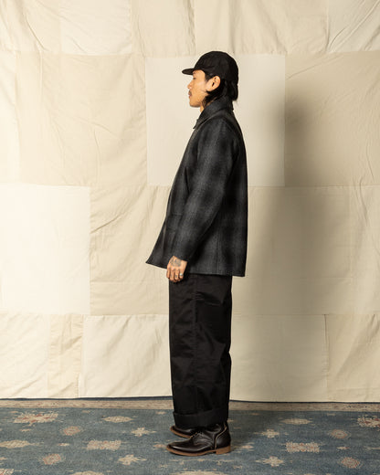 Black Sign 1940s 2-Way Field Jacket - Rat Gray Ombre Check - Standard & Strange