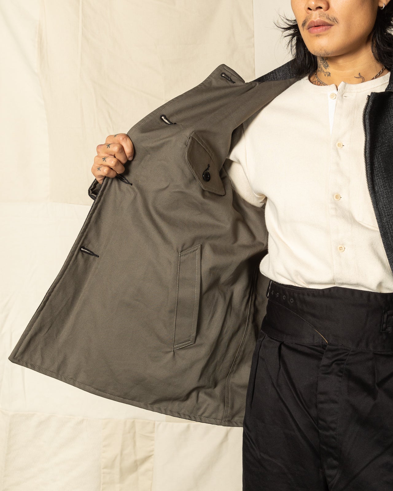 Black Sign 1940s 2-Way Field Jacket - Rat Gray Ombre Check - Standard & Strange