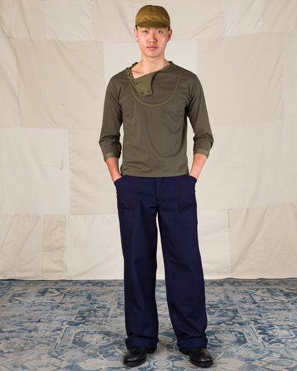 Black Sign 3/4 Sleeve Double Breasted Underwear - Soldier Green - Standard & Strange