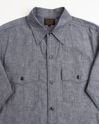 Black Sign 6.5oz Chambray US Navy Shirts - Royal Navy - Standard & Strange