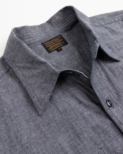 Black Sign 6.5oz Chambray US Navy Shirts - Royal Navy - Standard & Strange