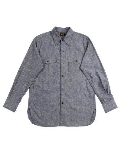 Black Sign 6.5oz Chambray US Navy Shirts - Royal Navy - Standard & Strange