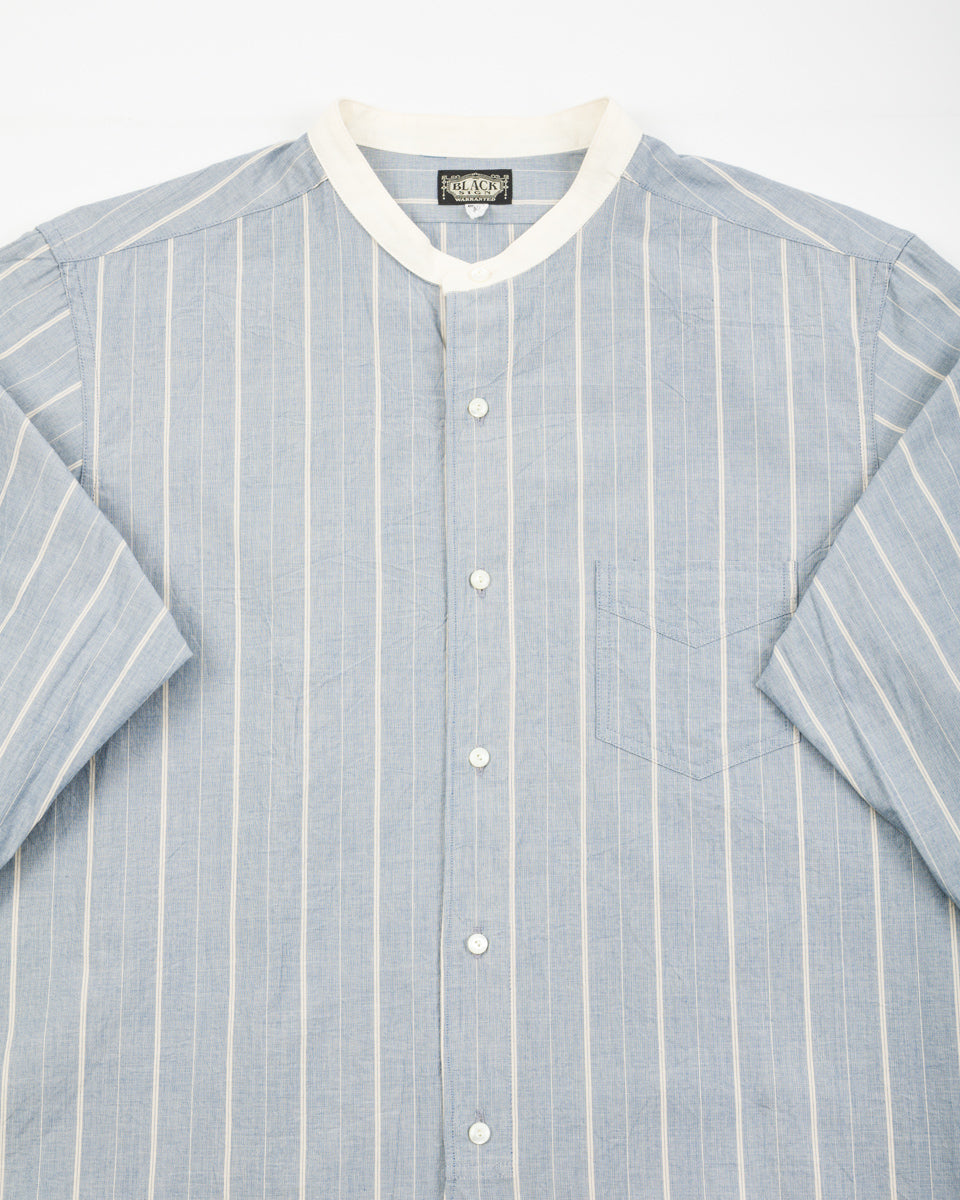 Antique Stripe Band Collar Shirt - Ice Blue – Standard & Strange