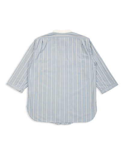 Black Sign Antique Stripe Band Collar Shirt - Ice Blue - Standard & Strange