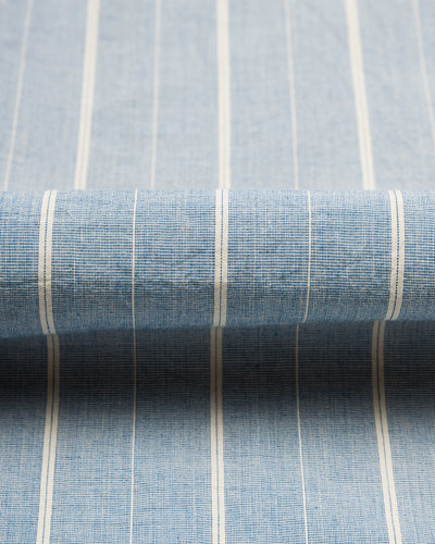 Black Sign Antique Stripe Band Collar Shirt - Ice Blue - Standard & Strange