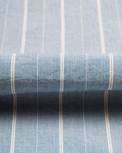 Black Sign Antique Stripe Band Collar Shirt - Ice Blue - Standard & Strange