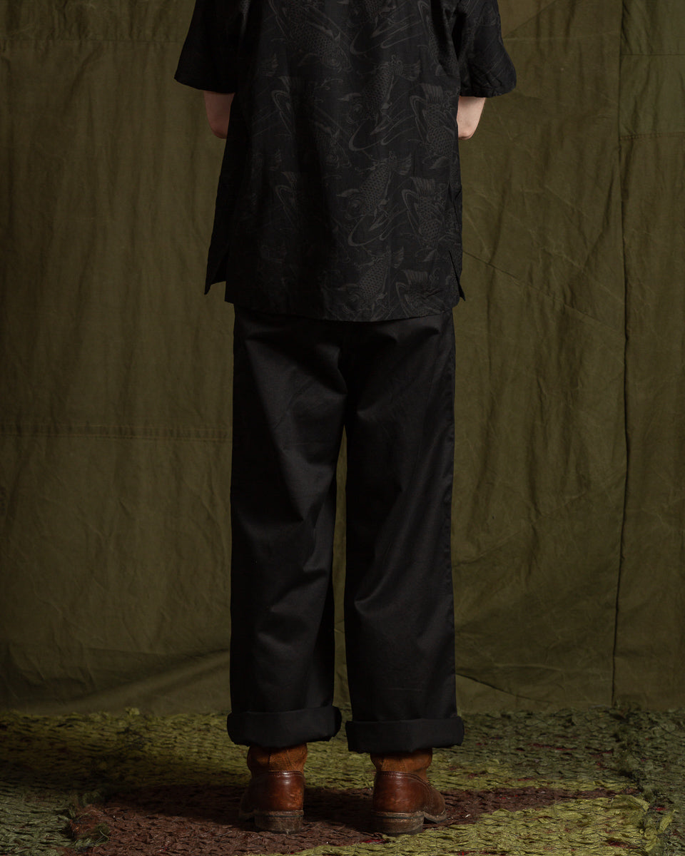 Black Sign Black Chino Wide Gurkha Pants - Midnight Black - Standard & Strange