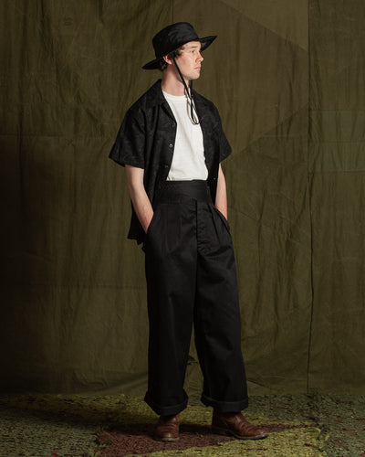 Black Sign Black Chino Wide Gurkha Pants - Midnight Black - Standard & Strange