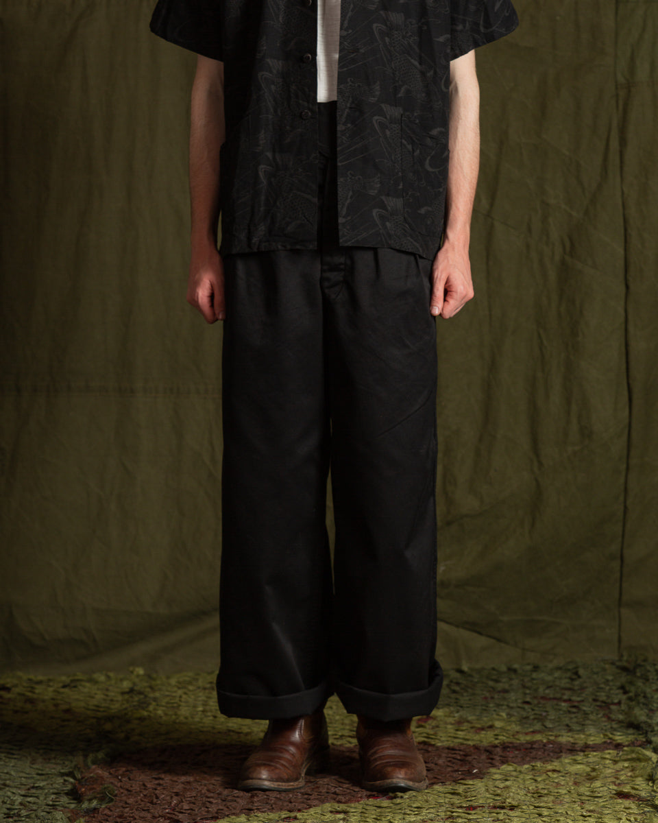 Black Sign Black Chino Wide Gurkha Pants - Midnight Black - Standard & Strange