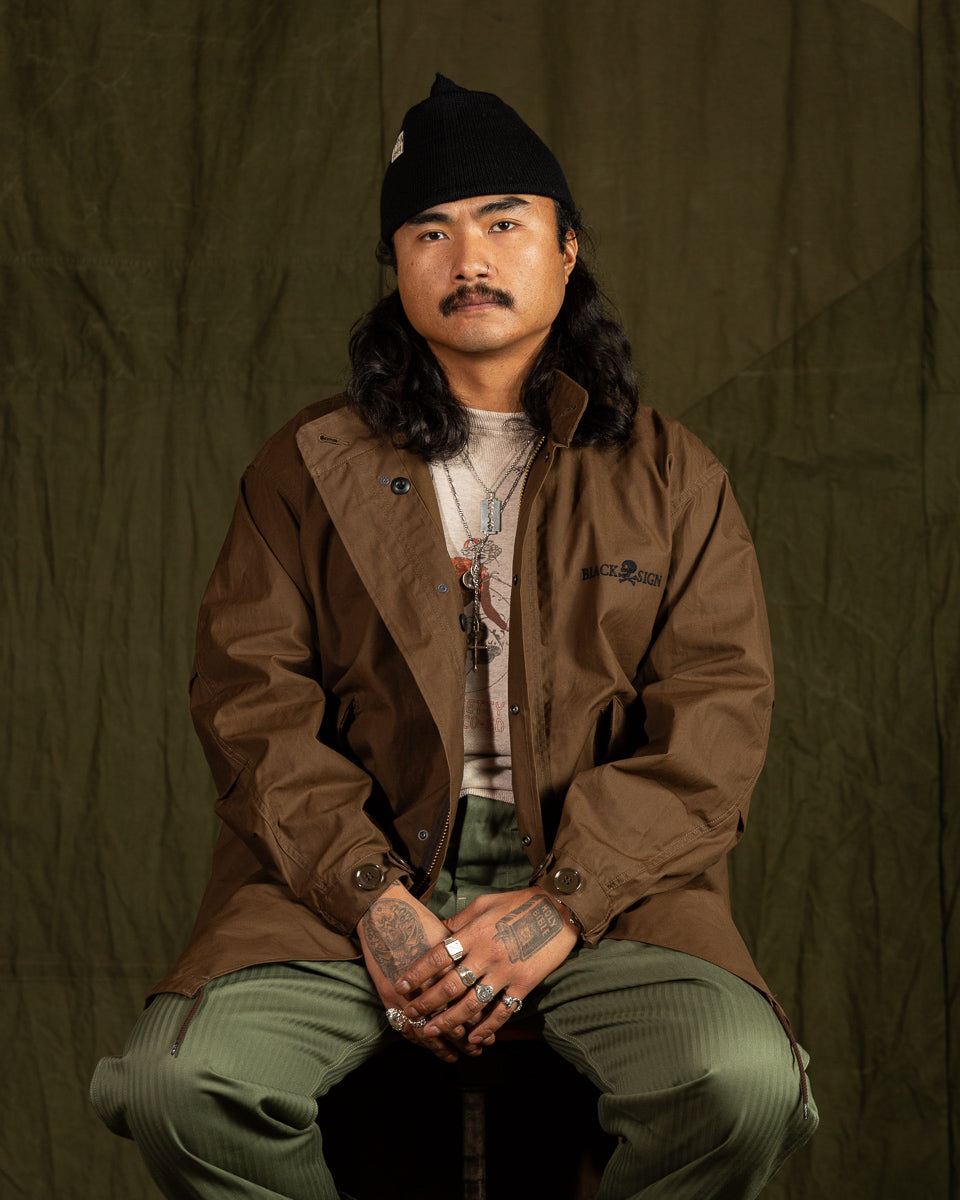 Black Sign British Oiled Cotton Rebel Coat - Oiled Khaki - Standard & Strange