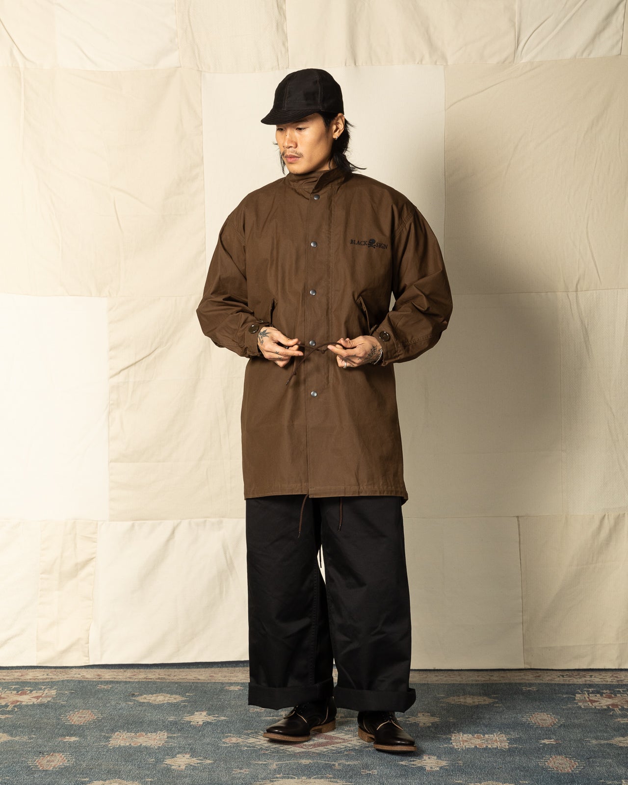 Black Sign British Oiled Cotton Rebel Coat - Oiled Khaki - Standard & Strange