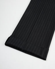 Chalk Stripe Officer Trousers - Midnight Black