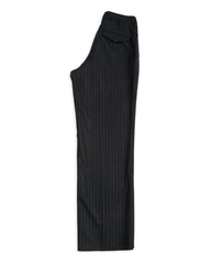 Chalk Stripe Officer Trousers - Midnight Black