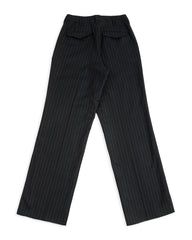 Chalk Stripe Officer Trousers - Midnight Black