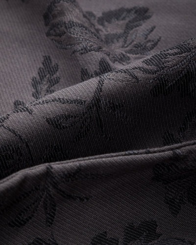 Black Sign Flower Jacquard Heavy Weight Open Pocket Work Shirt - Lead Gray - Standard & Strange