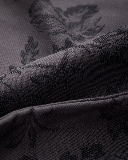 Black Sign Flower Jacquard Heavy Weight Open Pocket Work Shirt - Lead Gray - Standard & Strange