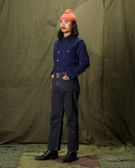 Black Sign Flower Jacquard Heavy Weight Open Pocket Work Shirt - Moon Light Blue - Standard & Strange