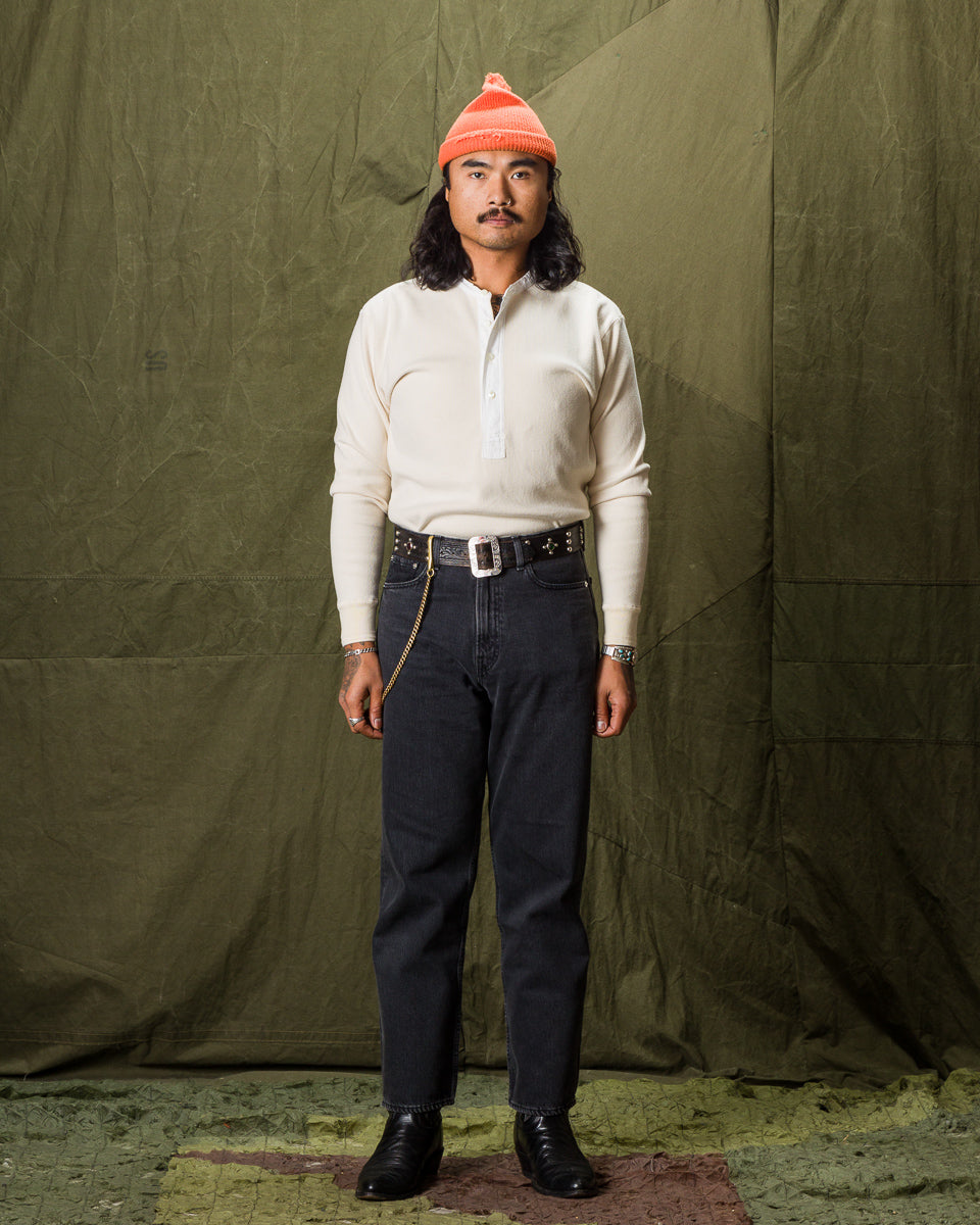 Black Sign Heavyweight 1920s Amish Henley - Beige - Standard & Strange