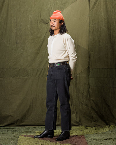 Black Sign Heavyweight 1920s Amish Henley - Beige - Standard & Strange