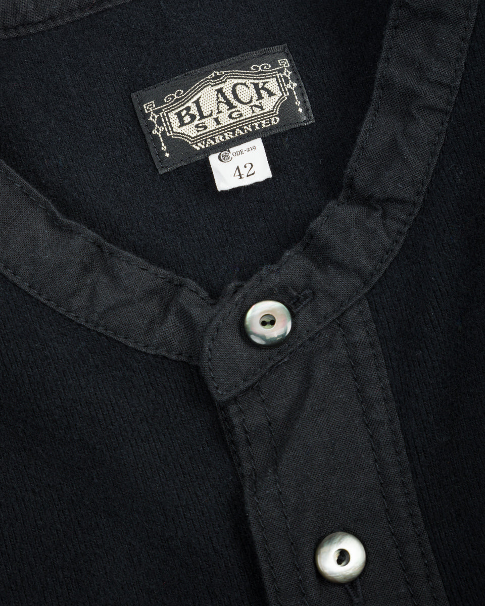Black Sign Heavyweight 1920s Amish Henley - Black - Standard & Strange