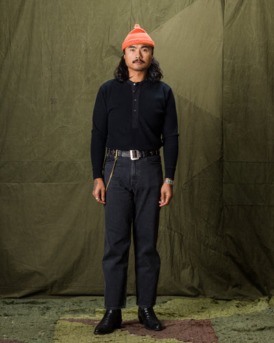 Black Sign Heavyweight 1920s Amish Henley - Black - Standard & Strange