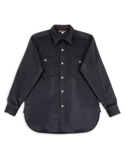 Black Sign Italian Cashmere Open Pocket Work Shirt - Royal Navy - Standard & Strange