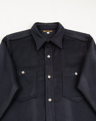 Black Sign Italian Cashmere Open Pocket Work Shirt - Royal Navy - Standard & Strange