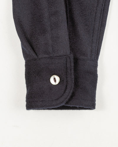 Black Sign Italian Cashmere Open Pocket Work Shirt - Royal Navy - Standard & Strange