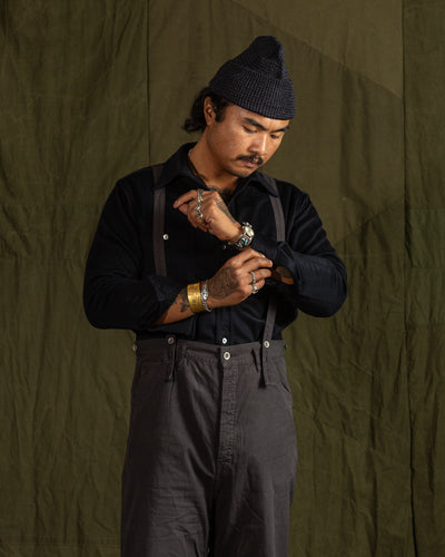 Black Sign Italian Cashmere Open Pocket Work Shirt - Royal Navy - Standard & Strange