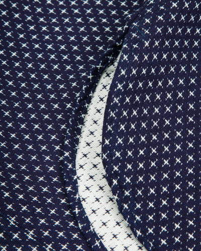 Black Sign Jacquard Cross Open Pocket Work Shirt - Dark Indigo - Standard & Strange