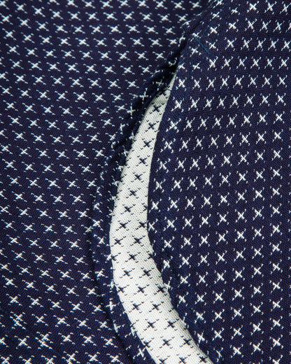 Black Sign Jacquard Cross Open Pocket Work Shirt - Dark Indigo - Standard & Strange