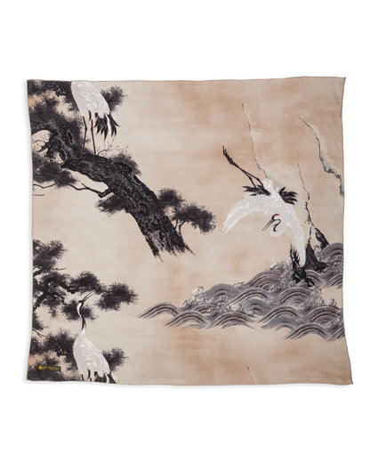 Black Sign "Jyakuchu Ito" Scarf - Hakutsuru-Zu - Standard & Strange