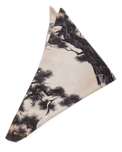 Black Sign "Jyakuchu Ito" Scarf - Hakutsuru-Zu - Standard & Strange