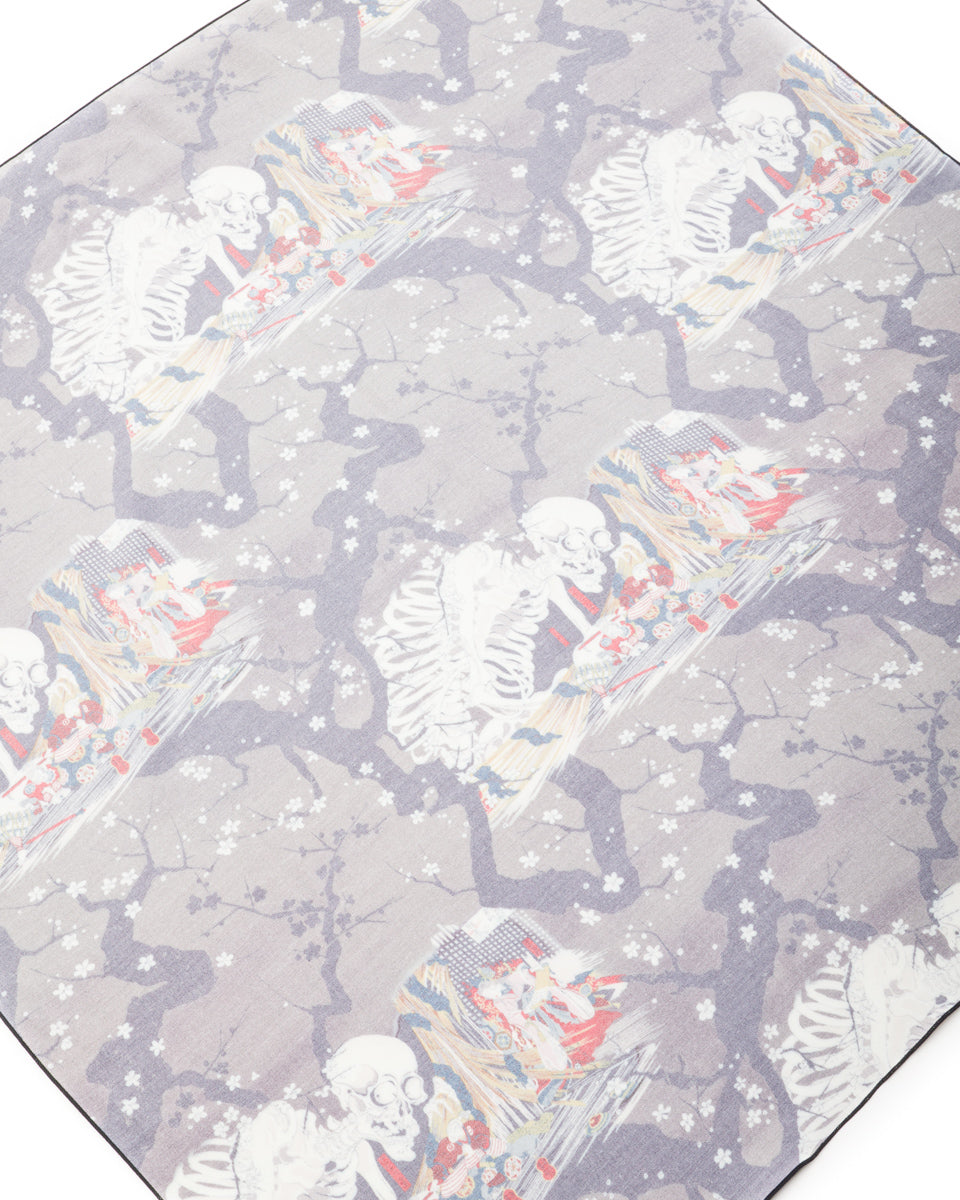 Black Sign "Kuniyoshi Utagawa" Scarf - Yozakura and Skull - Standard & Strange