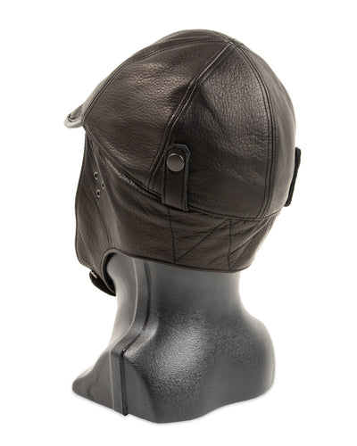 Black Sign Leather Aviator Cap - Mud Black - Standard & Strange