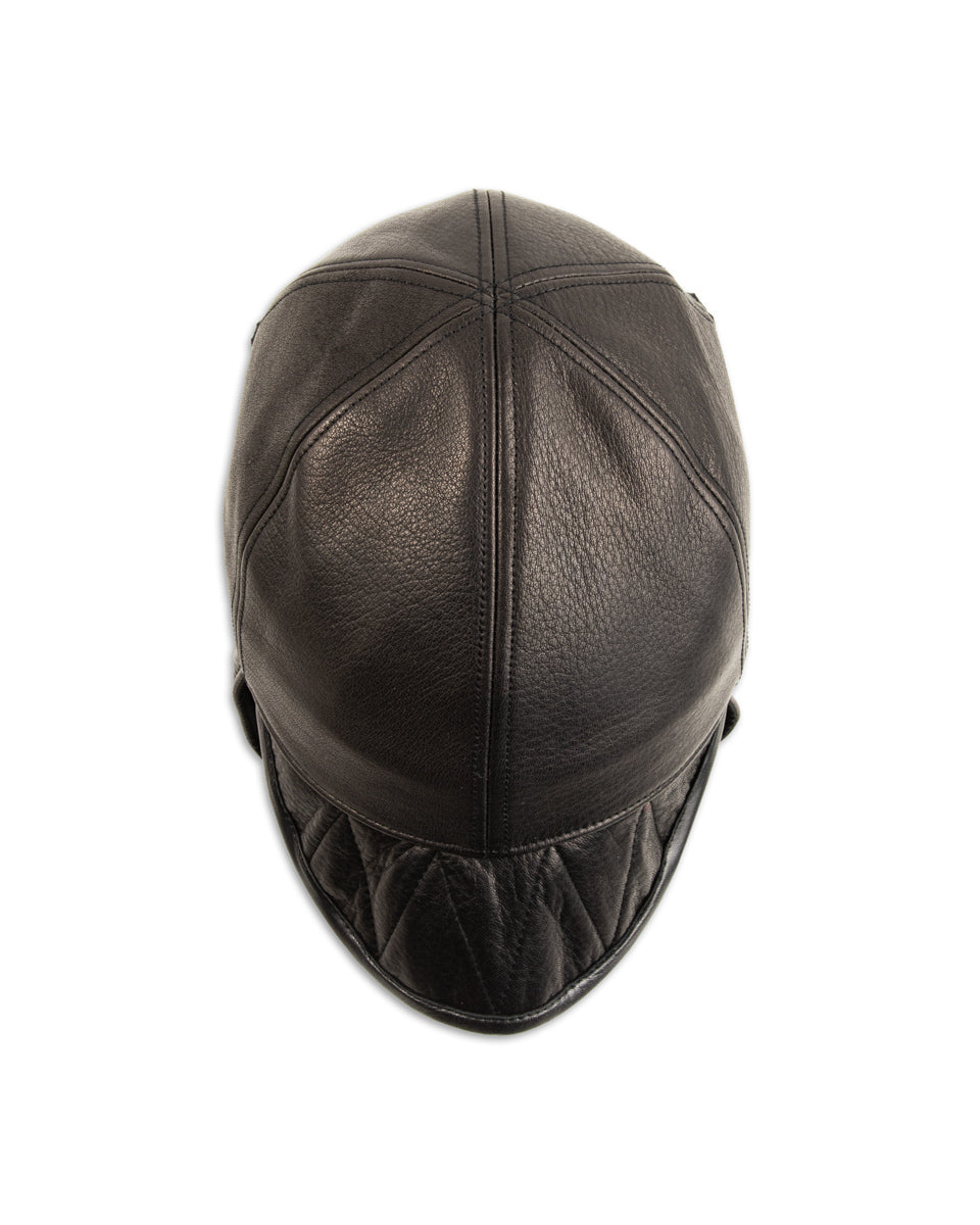 Black Sign Leather Aviator Cap - Mud Black - Standard & Strange