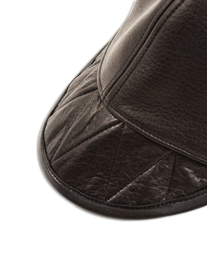 Black Sign Leather Aviator Cap - Mud Black - Standard & Strange