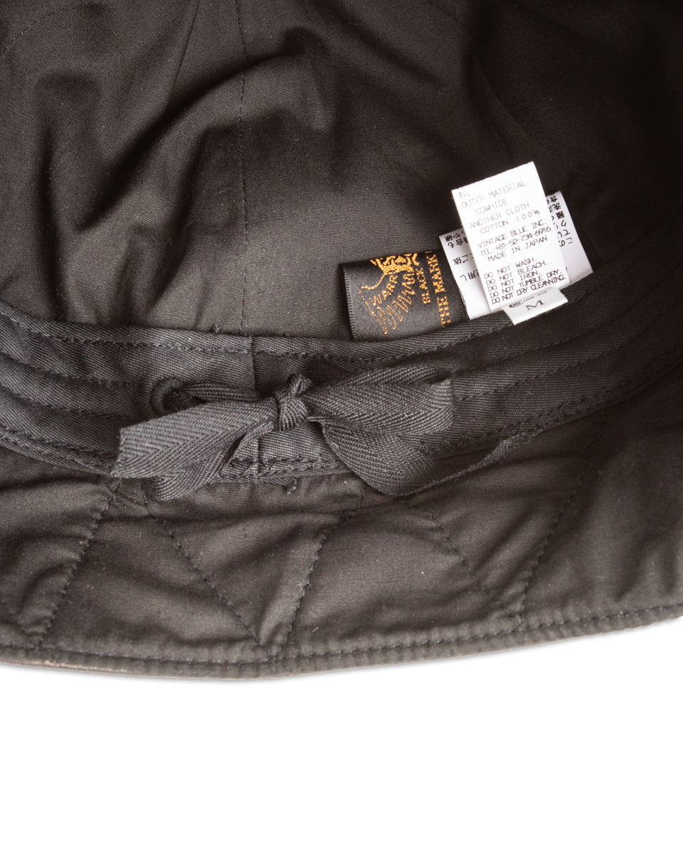 Black Sign Leather Aviator Cap - Mud Black - Standard & Strange