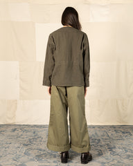 Black Sign Linen Canvas Shooting Jacket - Hide Green - Standard & Strange