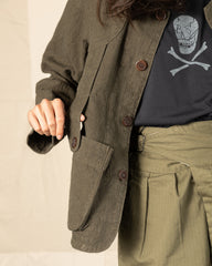 Black Sign Linen Canvas Shooting Jacket - Hide Green - Standard & Strange