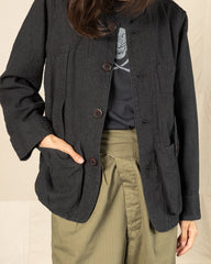 Black Sign Linen Canvas Shooting Jacket - Midnight Black - Standard & Strange