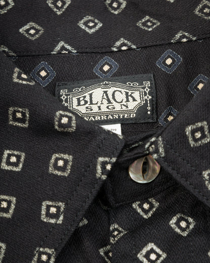 Black Sign Micro HBT Dobby Open Pocket Work Shirt - Midnight Black - Standard & Strange