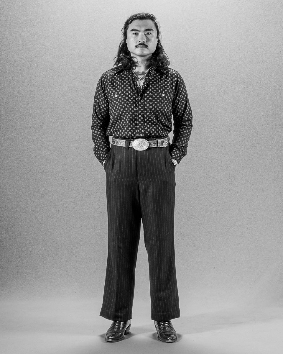 Black Sign Micro HBT Dobby Open Pocket Work Shirt - Midnight Black - Standard & Strange